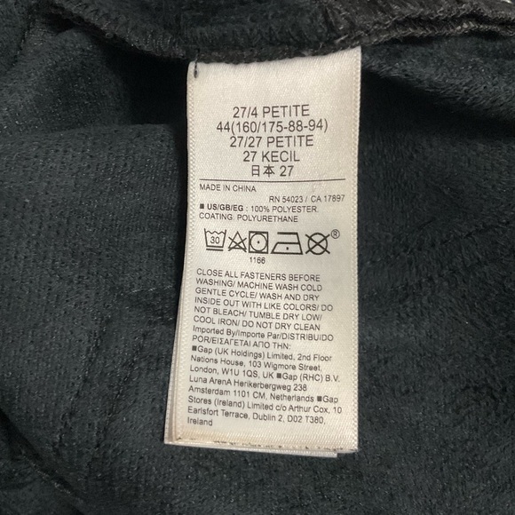 GAP black Mid Rise Vegan Leather Baby Boot Pants s27/4p - Picture 6 of 7